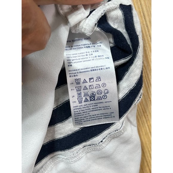 Tommy Hilfiger - Women's Blouse Stripe - Blue/White - Medium - Picture 9 of 12